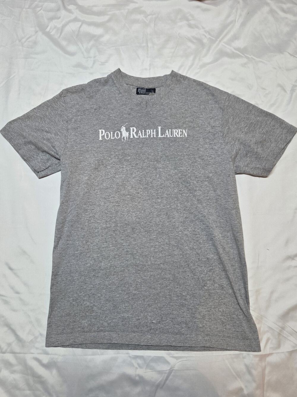 Polo Ralph Lauren Men's Large Grey T Shirt Spell Out